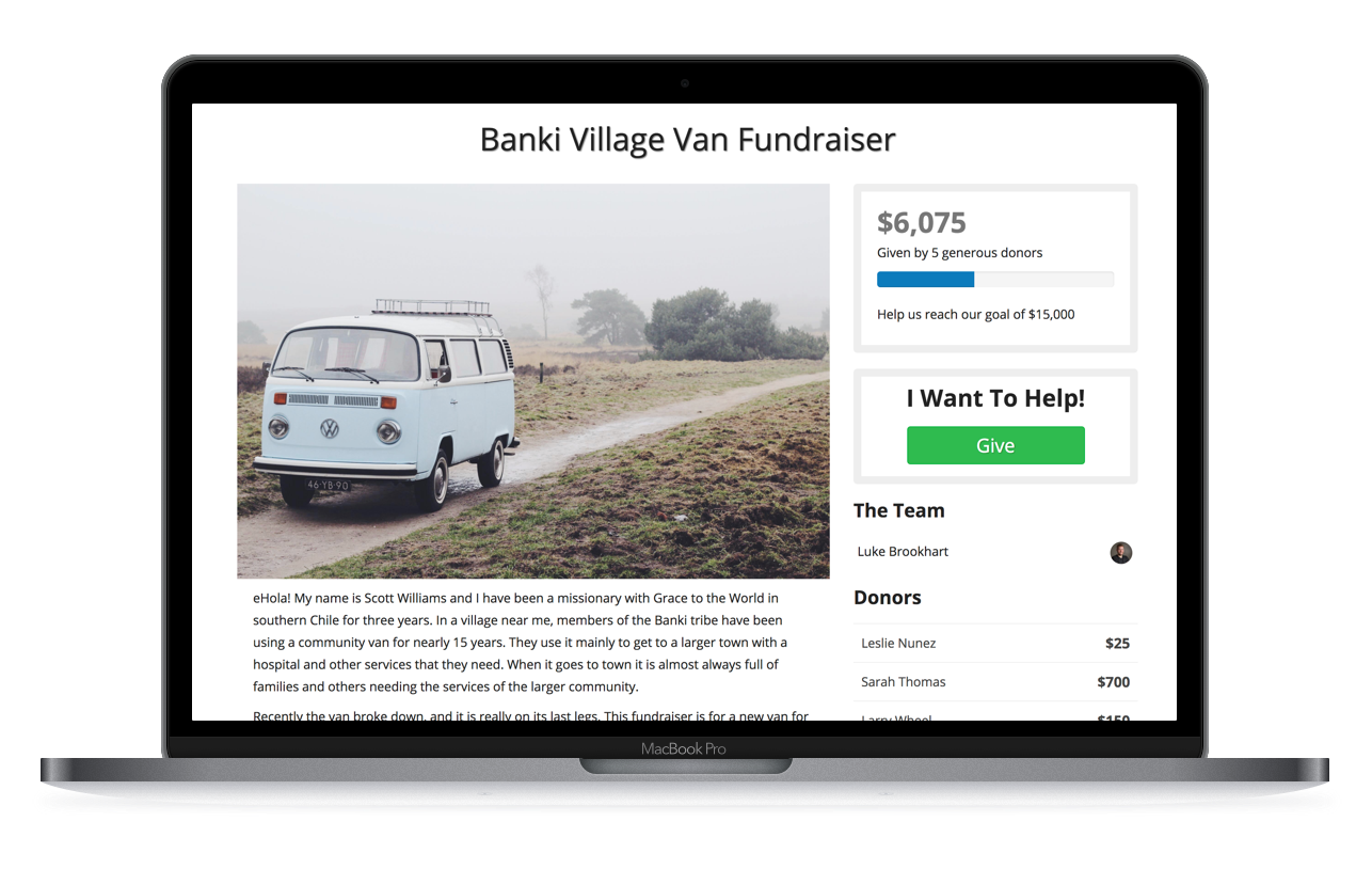 Crowdfunding for Missionary Support
